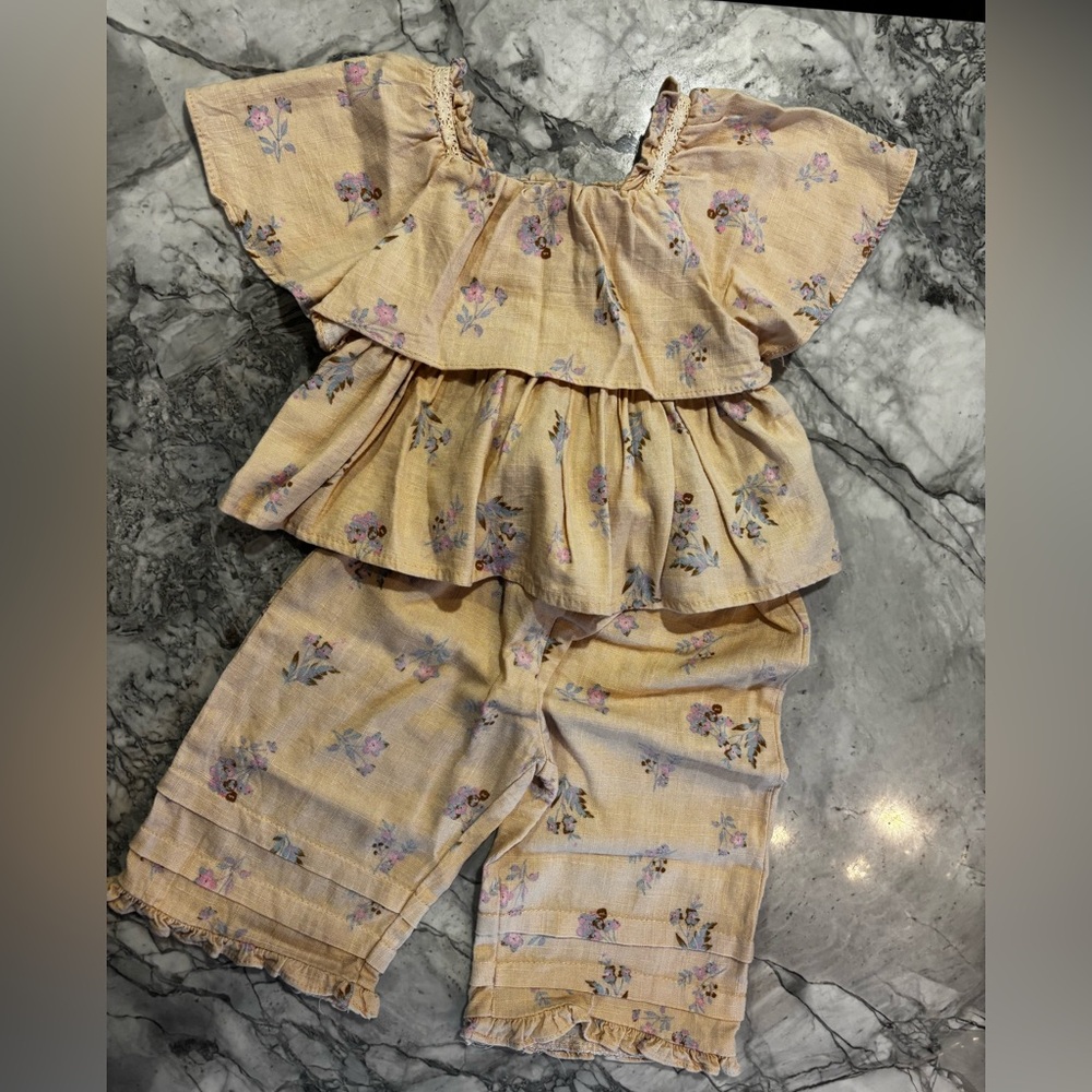 Zara Peach Floral matching set bundle